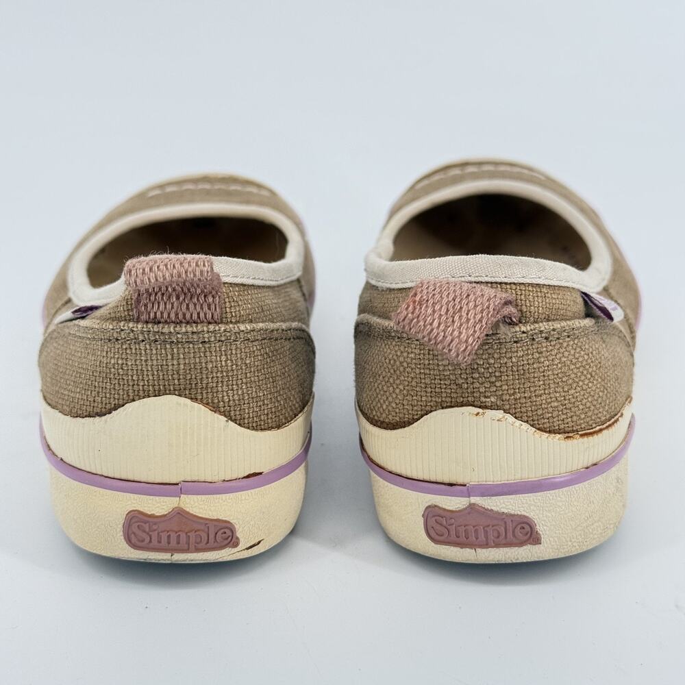 Simple EcoSneaks Hemp Flats Womens Slip On Sz 6.5 Brown Cream Organic Eco Shoes - Picture 4 of 11